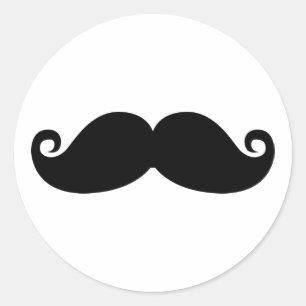 Adesivo Engraçado Vintage Black Mustache