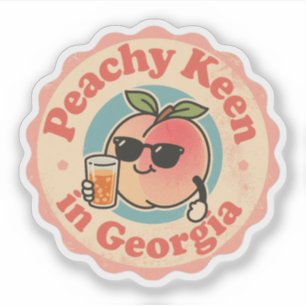 Adesivo Engraçado Vintage Peachy Keen em Georgia Peach