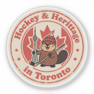 Adesivo Engraçado Vintage Toronto Beaver Hockey Retro