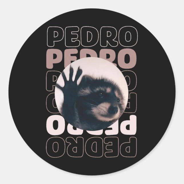 Adesivo Engraçado Viral Pedro Dancing Raccoon Meme Pedro (Frente)