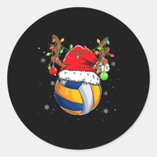 Adesivo Engraçado Vôlei Santa Hat Reindeer Cute