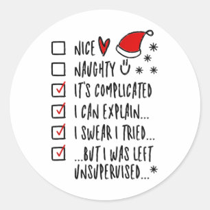 Adesivo Engraçado Xmas - Bela Lista Maldita Que Posso Expl