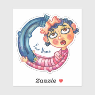 Adesivo Engraçado Yoga Pose Watercolor Personalizado