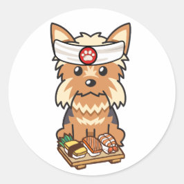 Adesivo Engraçado yorkshire terrier dog é um sushi chef