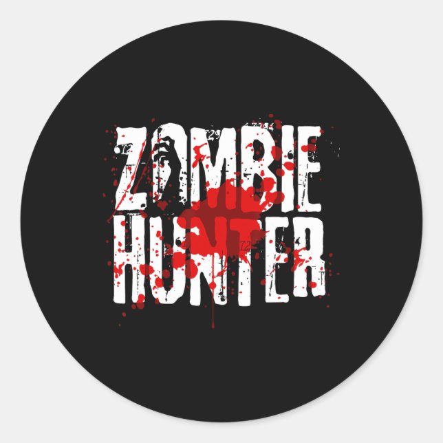 Adesivo Engraçado Zombie Hunter Design Para Meninas Hallow (Frente)