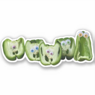 Adesivo Engraçados Vegggies Googly Eye Peppers Comida Hum