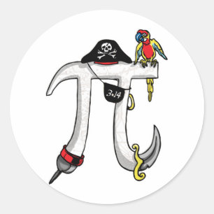 Adesivo Engrenagem do dia do Pi do pirata
