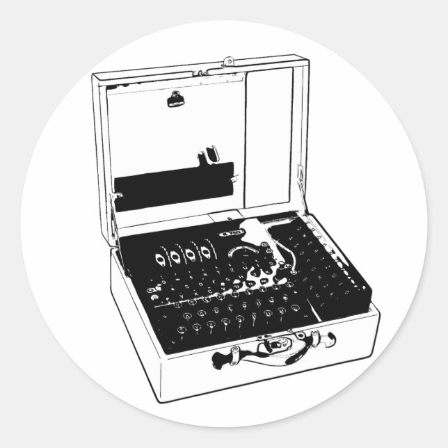 Adesivo Enigma Machine Criptography World War II (Frente)