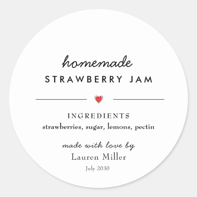 Adesivo Enlatamento de Geleia Caseira Moderna  (Frente)