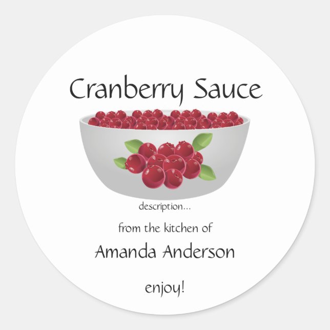 Adesivo Enlatamento de Molho de Cranberry (Frente)