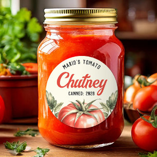 Adesivo Enlatamento de molho de tomate caseiro estilo vint