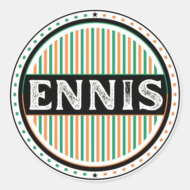 Adesivo Ennis City Pride Emblem – Irish Identity (Frente)