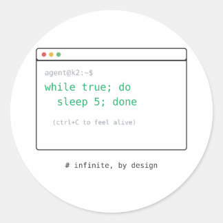 Adesivo enquanto(true): Loop Infinito - Presente de Adesiv