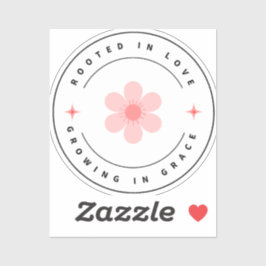 Adesivo Enraizado com o amor crescendo com a graça - Inspi
