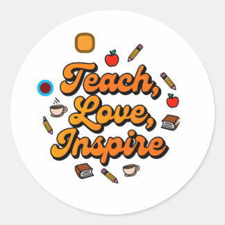 Adesivo Ensinar Amor Inspire Retro Teacher Cotação