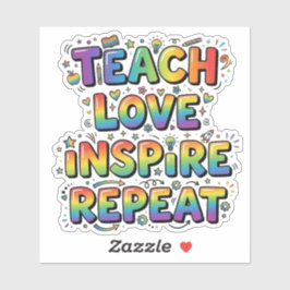 Adesivo Ensine Amor Inspire Repita Apreciação ao Professor