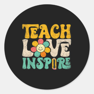Adesivo Ensine Amor Inspire Volta às Aulas Professores Ret