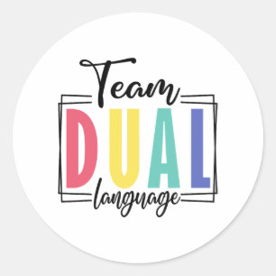 Adesivo Ensino de Linguagem Dupla da Equipe de Esquadrão E