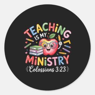 Adesivo Ensino É Meu Ministério Design de Professor Cristã