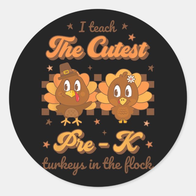 Adesivo Ensino Os Perus Pré - K Mais Pertos Em Retrato De  (Frente)