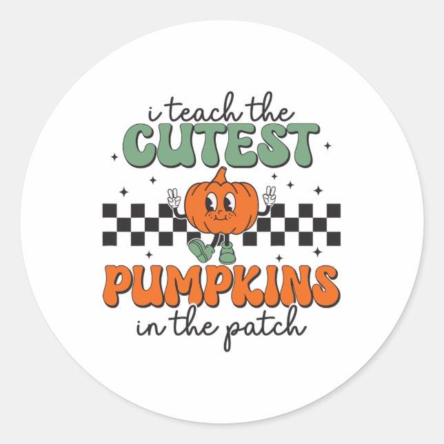Adesivo Ensino Os Pumpkins Mais Bonitos No Patch Retro Tea (Frente)