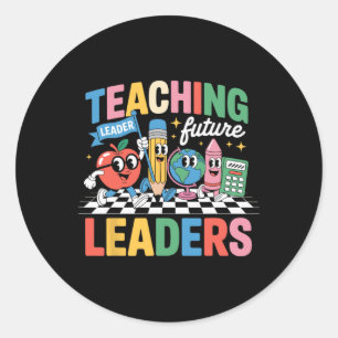 Adesivo Ensino Retro Líderes Futuros Diversão Volta às Aul