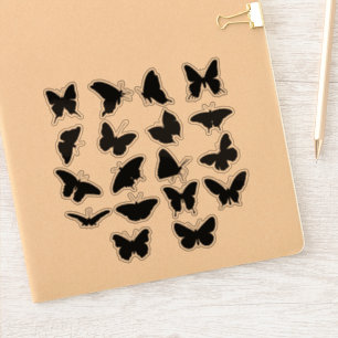 Adesivo Entalhe preto da BORBOLETA sheet/18 da silhueta