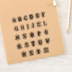 Adesivo Entalhe preto das letras de bloco sheet/26 do