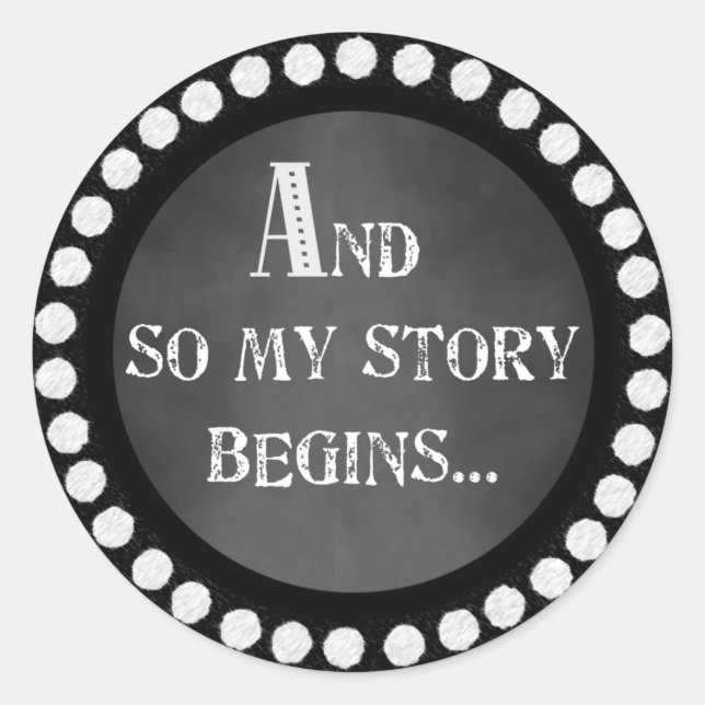 Adesivo Então Minha História Começa A Giz Design (Frente)