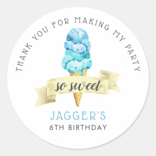 Adesivo Então, Sorvete Bonito Favorito De Festa de anivers
