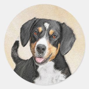 Adesivo Entlebucher Mountain Dog Painting - Arte Original