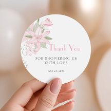 Entrada Elegante de Lírio Rosa para Chá de Bebê