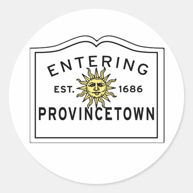 Adesivo Entrando no Provincetown Summer Sun Sign Classic (Frente)