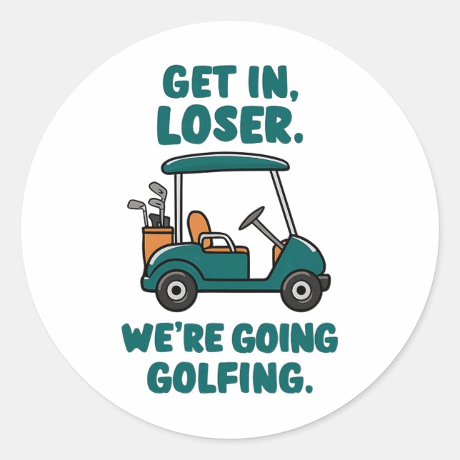 Adesivo Entre em Perdedor Vamos Golfe Funny Retro Golf (Frente)