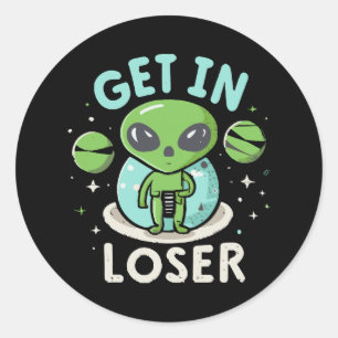 Adesivo Entre Perdedor OVNI Alien Divertido