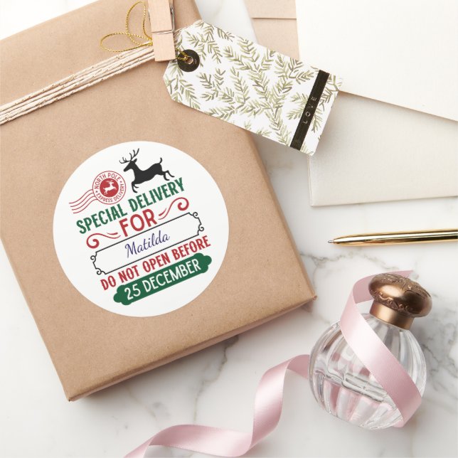 Adesivo Entrega de Natal Especial Personalizada (Presentear)