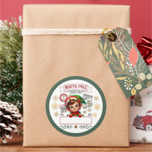 Adesivo Entrega do Pólo Norte Papai Noel Presente para Cri