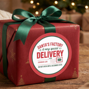 Adesivo Entrega Especial da Fábrica do Papai Noel