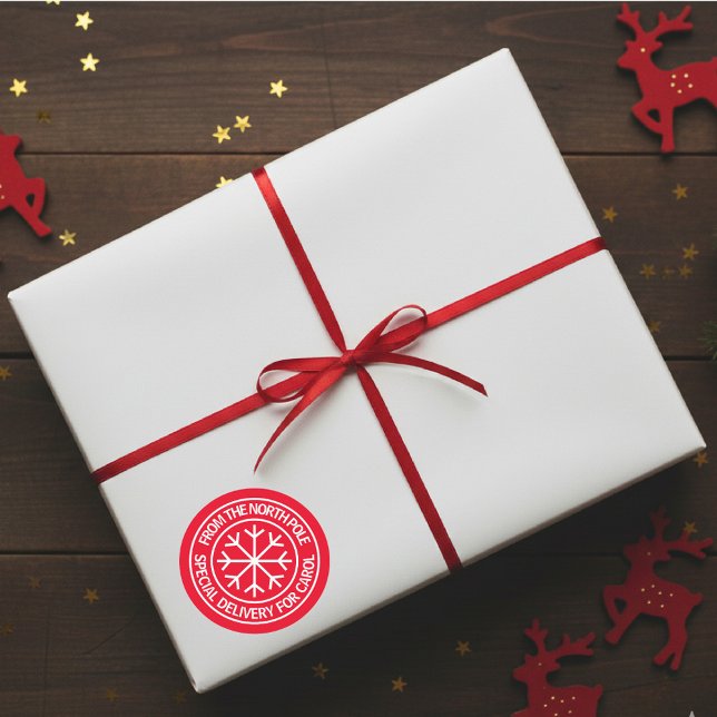 Adesivo Entrega especial do Natal do Polo Norte (From the Northpole Christmas gift sticker)