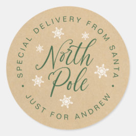 Adesivo Entrega Especial do Polo Norte Kraft Brown Custom 