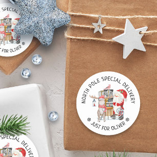 Adesivo Entrega Especial do Polo Norte Papai Noel e Rena