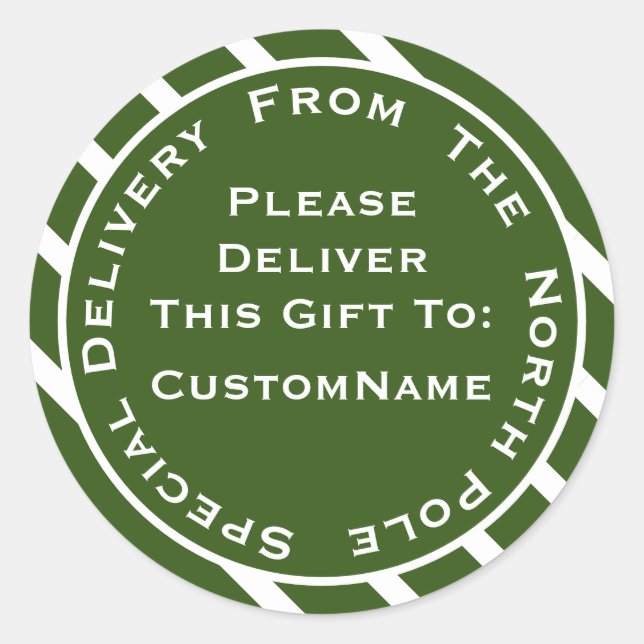 Adesivo Entrega Especial Do Presente De Natal No Polo Nort (Frente)