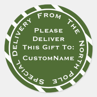 Adesivo Entrega Especial Do Presente De Natal No Polo Nort