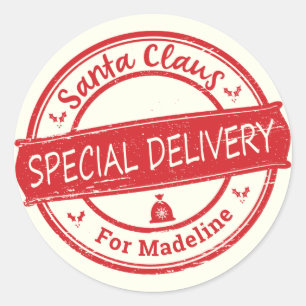 Adesivo Entrega Especial Papai Noel Adicionar Nome