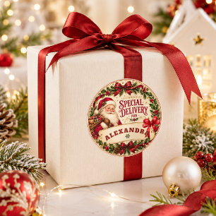 Adesivo Entrega Especial Papai Noel Natal Nome Personaliza