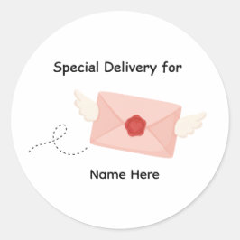 Adesivo Entrega Especial Para Envelope Voador Nome Persona