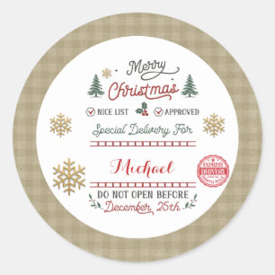 Adesivo Entrega Especial Personalizada do Papai Noel do Po