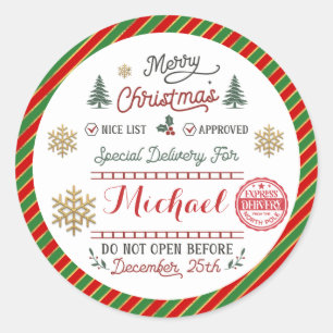 Adesivo Entrega Especial Personalizada do Papai Noel do Po