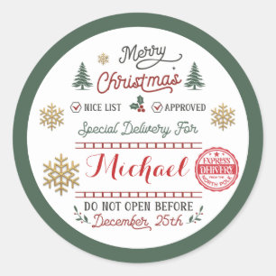 Adesivo Entrega Especial Personalizada do Papai Noel do Po