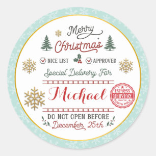 Adesivo Entrega Especial Personalizada do Papai Noel do Po